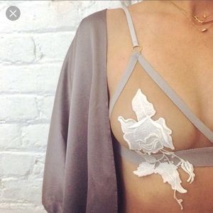 SKIVVIES by For Love and Lemons rosebud appliqué